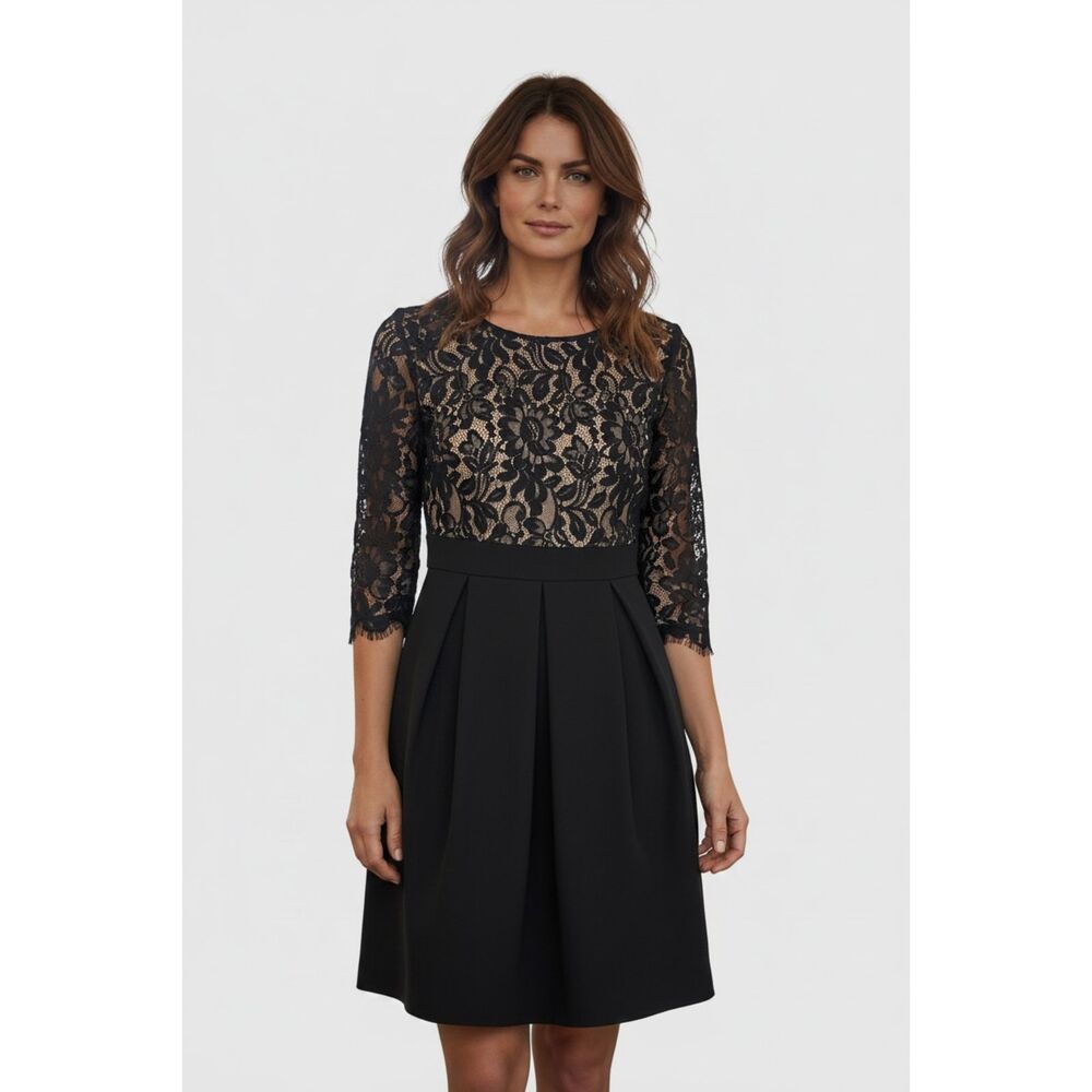 Eliza J Black Lace Bodice Cocktail Dress, size 4, NWOT